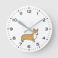 Pembroke Welsh Corgi com horas e minutos