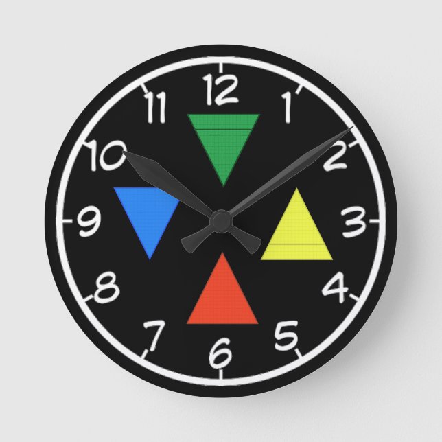Relógio Redondo Pentágono elementar (Frente)