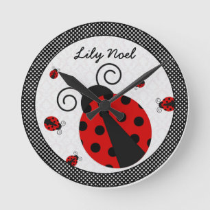 Relógio Redondo Pequena Lady Ladybug Med. Excelente para viveiros