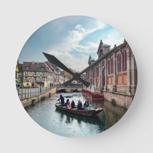 Relógio Redondo Pequeno Barco do Rio Veneza