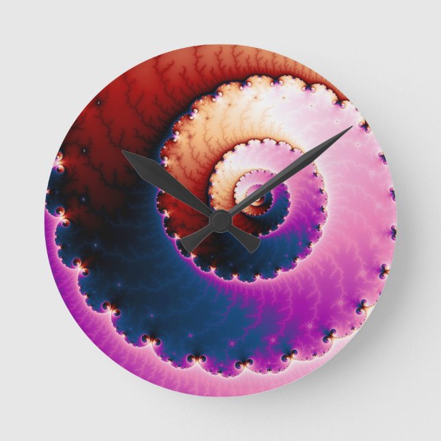 Relógio Redondo Perfeito - Arte Fractal (Frente)