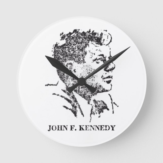Relógio Redondo Perfil de John F. Kennedy em 1963 (Frente)