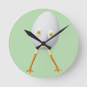 Relógio Redondo Personagem de Ovo Excêntrico RG & RA Design Fofo