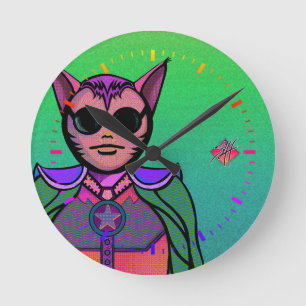 Relógio Redondo Personagem felina