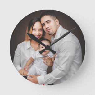 Relógio Redondo Personalizada Foto da Família Personalizada