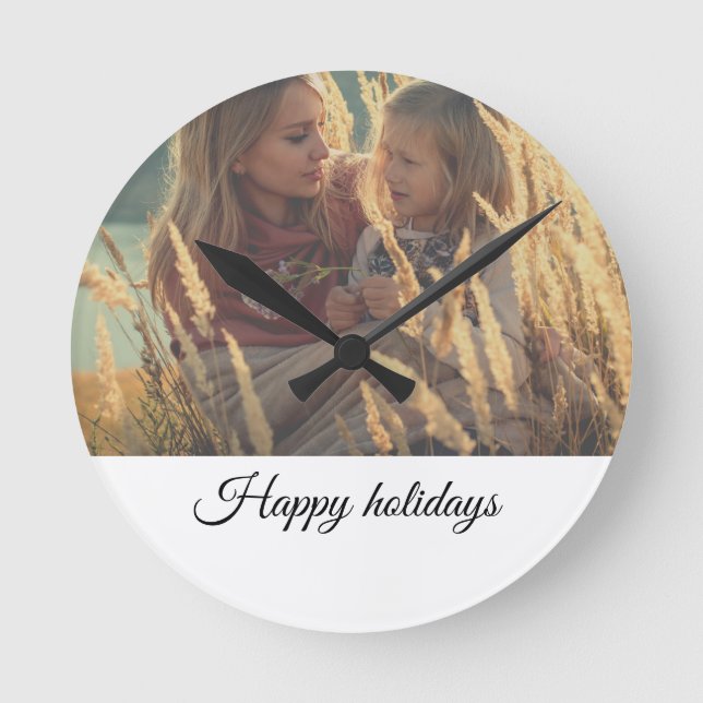 Relógio Redondo personalizado adicione a sua porta personalizada d (Frente)