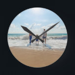 Relógio Redondo Personalizado Personalizado Duplo Lado Personaliza<br><div class="desc">Relógio redondo personalizado de lado duplo personalizado</div>