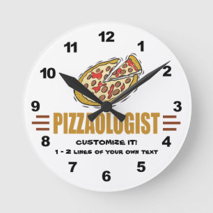 Relógio Redondo Personalize! Pizza Engraçada Pizzaologista