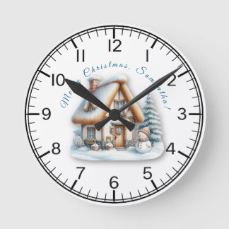 Relógio Redondo Personalized Kids Christmas Wall Clock