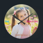 Relógio Redondo Personalized Photo & Text Custom Birthday Gift<br><div class="desc">Create the perfect birthday keepsake with this personalized photo wall clock. Easily customize with your favorite picture,  name,  and special message for a truly unique gift they will cherish.</div>