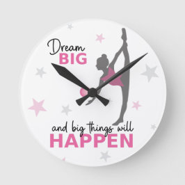 Relógio Redondo Personalized Rhythmic Gymnast Dream Big Wall Clock
