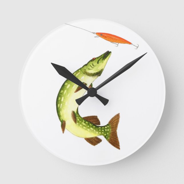 Relógio Redondo Pesca com tubarões (Frente)