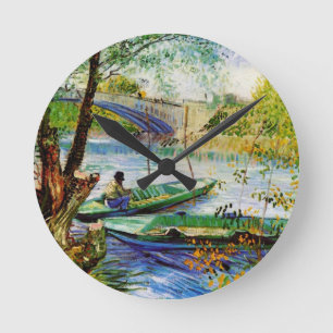 Relógio Redondo Pescaria na Primavera, Vincent van Gogh. Bela pes