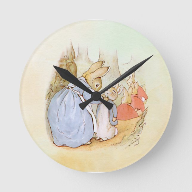 Relógio Redondo Peter Rabbit (mãe) (Frente)