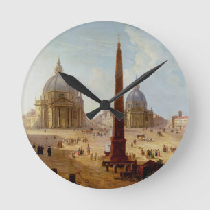 Relógio Redondo Piazza del Popolo, Rome (oil on canvas)