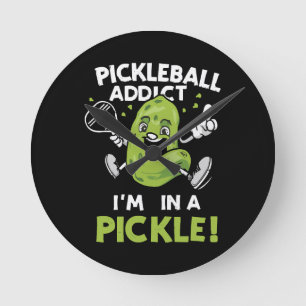 Relógio Redondo Pickleball-Engraçado