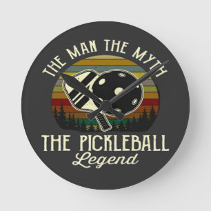 Relógio Redondo Pickleball- O Homem, O Mito, A Lenda