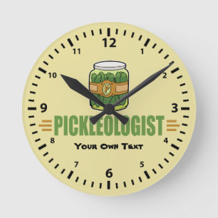 Relógio Redondo PICKLEOLOGISTA Engraçado Pickles