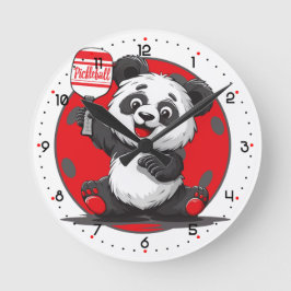 Relógio Redondo PicklePanda Hora de Esmagar Pickleball