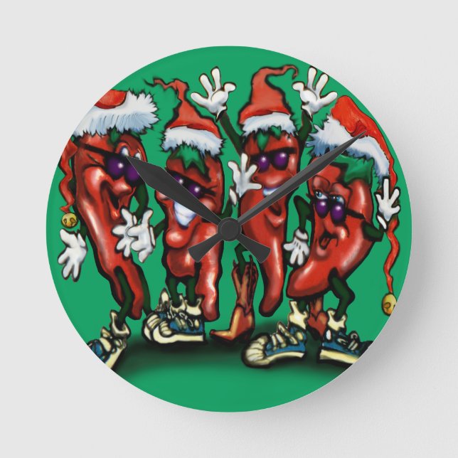 Relógio Redondo Pimentos de Natal (Frente)