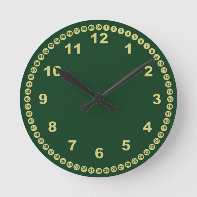 Relógio Redondo Pine Green Wall Clock (Frente)