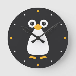 Relógio Redondo Pinguim vetor