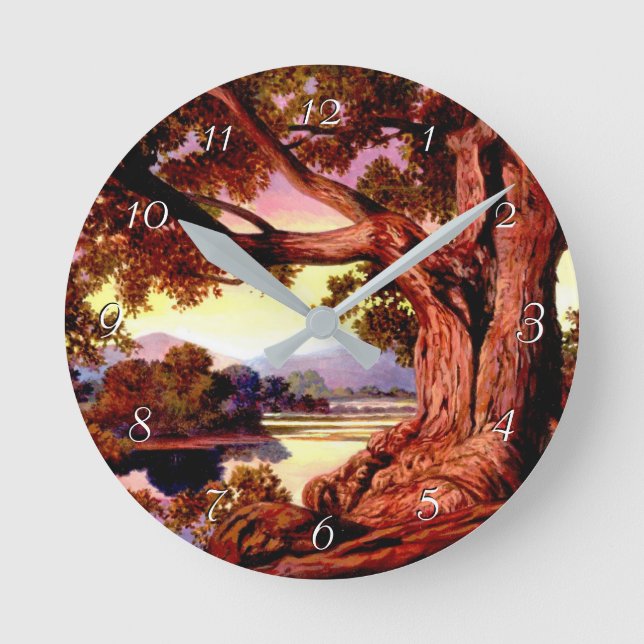Relógio Redondo Pintado De Carvalho Esturdy (Frente)