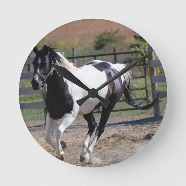 Relógio Redondo Pinto Paint Horse (Frente)