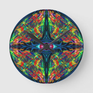 Relógio Redondo Pintura com torção de olhos e trippy