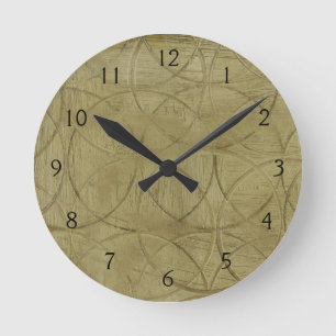 Relógio Redondo Pintura de Círculos Vinculados por Jennifer Goldbe