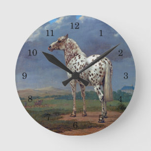 Relógio Redondo Pintura Em Cavalo Com Aparoosa