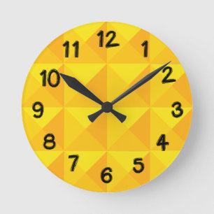 Relógio Redondo Pirâmides Douradas 