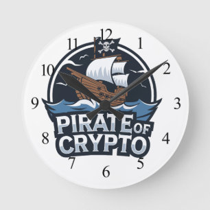 Relógio Redondo Pirata de Cripto