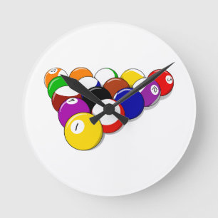 Relógio Redondo Piscina Hall Balls Rack Em Sports Leisure Billiard