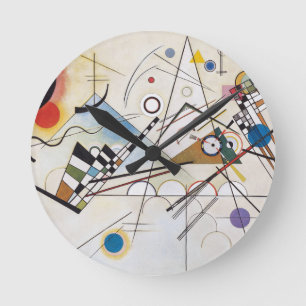 Relógio Redondo PixDezines Kandinsky 1923 Composição VIII