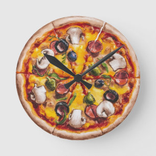 Relógio Redondo Pizza de Forma Redonda