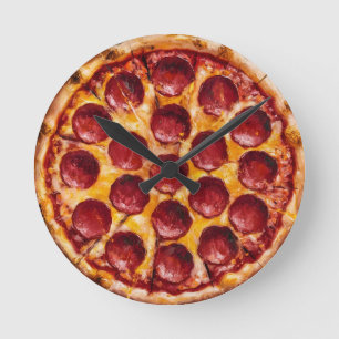 Relógio Redondo Pizza de Pepperoni
