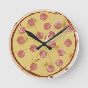 Relógio Redondo PIZZA - TRAVAMENTO DE PAREDE engraçado