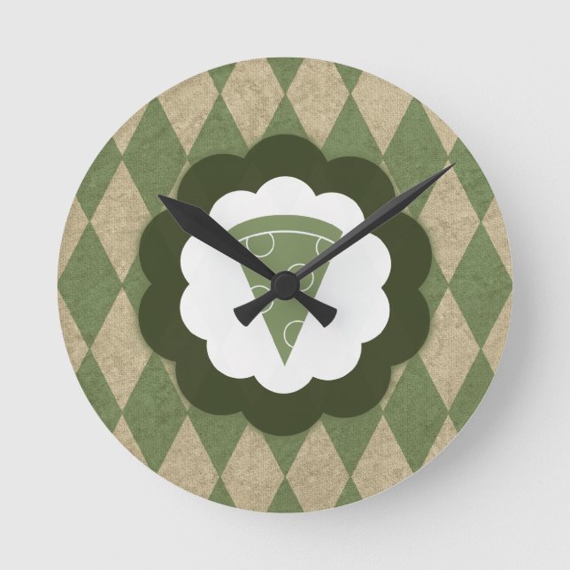 Relógio Redondo pizza vintage (Frente)