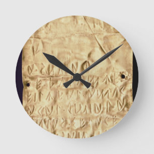 Relógio Redondo Placa Dourado com "breve" inscrição de Etruscan,
