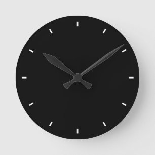 Relógio Redondo Plain and Simple All-Black Solid Black Wall Clock
