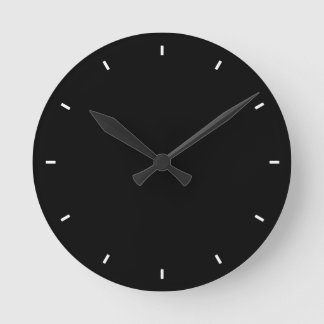 Relógio Redondo Plain and Simple All-Black Solid Black Wall Clock