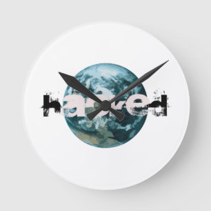 Relógio Redondo Planeta Terra Hackeado