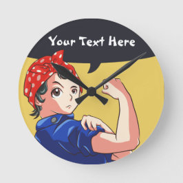 Relógio Redondo Podemos Fazer Isso! Magna Anime Rosie the Riveter