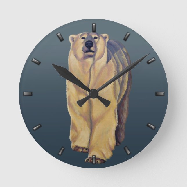Relógio Redondo Polar Bear Clock Bear Wall Clocks Bear Decar (Frente)