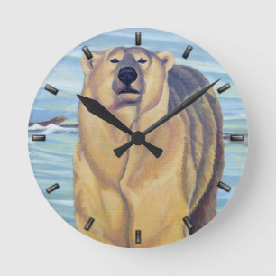 Relógio Redondo Polar Bear Clock Bear Wall Clocks Bear Decar