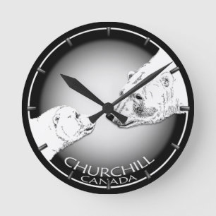 Relógio Redondo Polar Bear Clock Churchill Canadá Bear Wall Clock