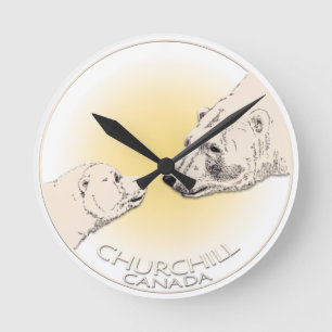 Relógio Redondo Polar Bear Clock Churchill Canadá Bear Wall Clock