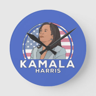 Relógio Redondo Política Kamala Harris