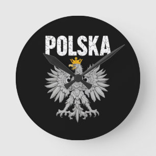 Relógio Redondo Polska Polônia Águia Polo Orgulho Raízes Polonesas